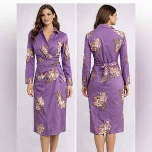 Samantha Sung Purple Floral Dress size 6